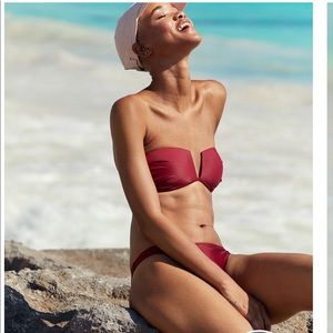 Rose red bikini top.